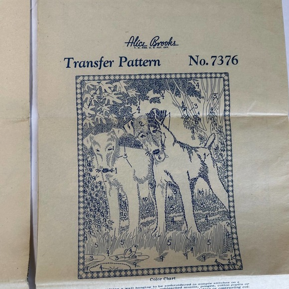 Antique Alice Brooks Embroidery Transfer Patterns #7376 & #7394 HTF Lot of 2 - Picture 3 of 10